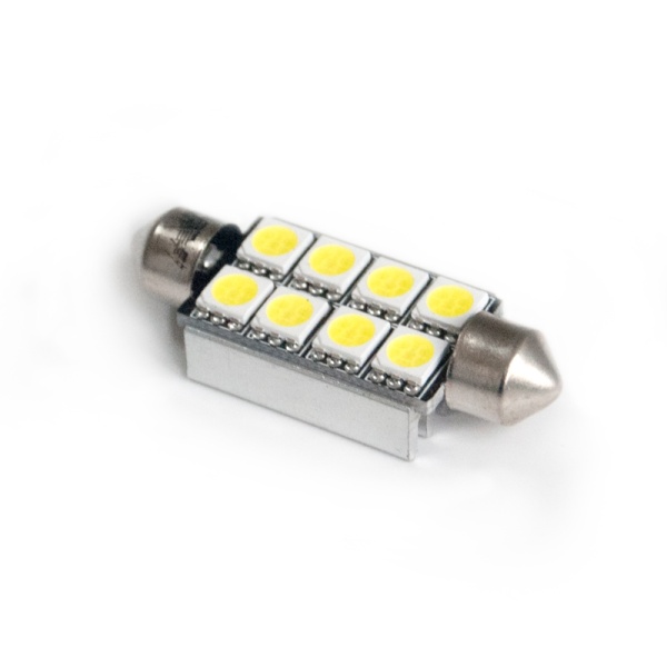 Светодиод Т11 12V C009A (SV8.5/8) 12 SDM 41мм блистер 2шт (белый)