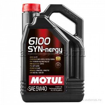Масло мот, 5W40 Motul 6100 Syn-Nergy 4 л