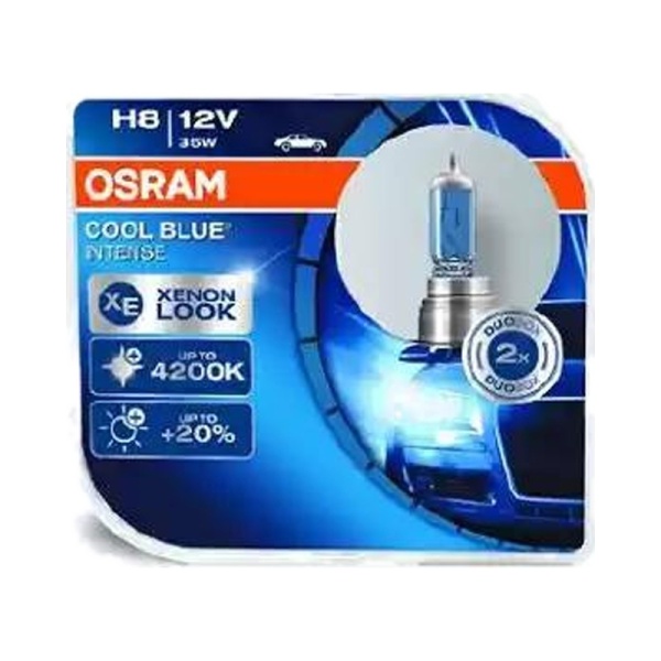Лампа галоген 12V H8 35W PGJ19-1 цвет. темп. 4200К COOL BLUE INTENSE (к-т 2шт.)