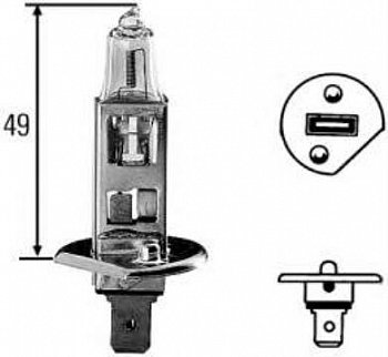 Лампа 12V галоген H1 55W HELLA увеличенный срок службы Long Life