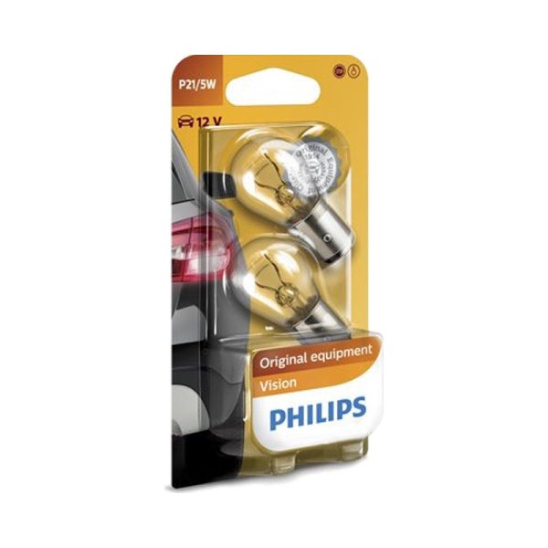 Лампа 12V PY21/5W цокольная 21W BAU15s оранжевая (к-т 2шт.)