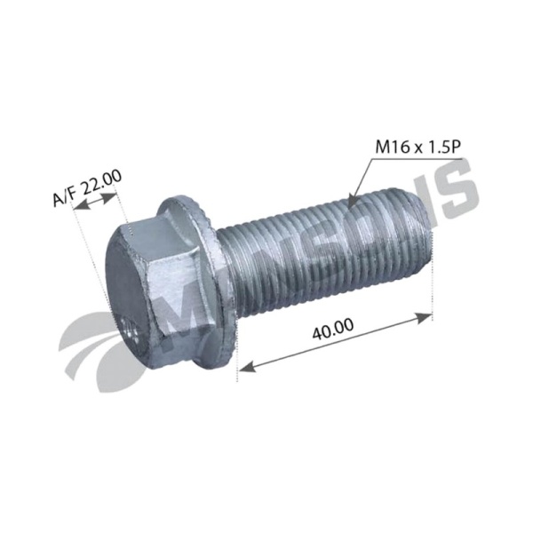 Болт M16x40x1.5 MAN