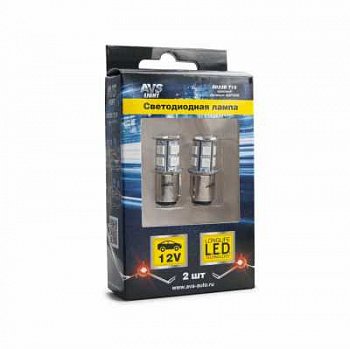 Светодиод T15 S022B /красный/(BAY15D) 13SMD 5050 12V 2 contact, коробка 2 шт