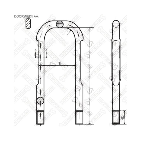 Стремянка рессоры [L=310 H=105 M24x3P]  SCANIA,