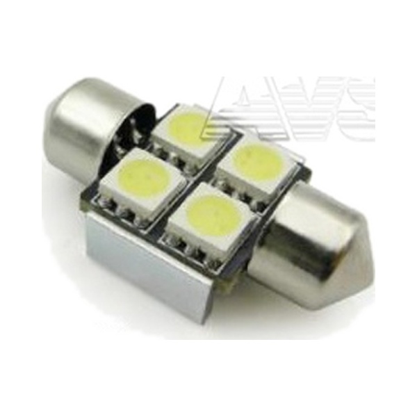 Светодиод Т11 12V (SV8,5/8) 4x5050 SMD 31mm CANBUS, блистер, 2 шт