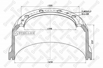 Барабан тормозной 410x191(180)x237 MB Actros
