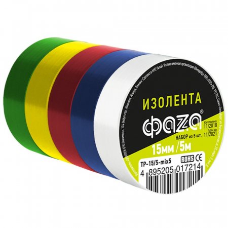 Изолента ФАЗА ПВХ 15/5