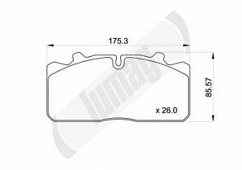 Колодки дисковые 29088 MAN (176x83x26) Wabco