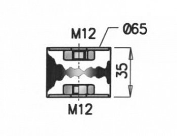 подушка глушителя !(р) 65x35 M12 \Omn Neoplan Scania