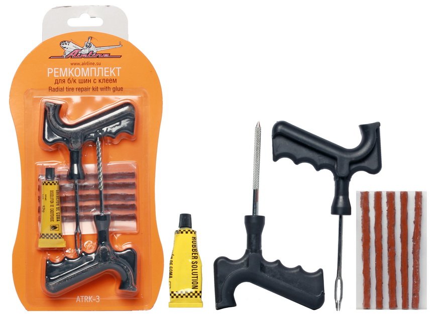 Набор для ремонта бескамерных шин с клеем