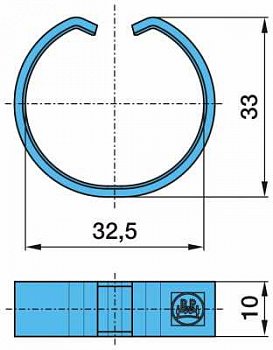 Кольцо пальца торм колодки стопорн.32.5x33x10\BPW ECO H/R SN42..,KH/KR SN36.. (3/95-)