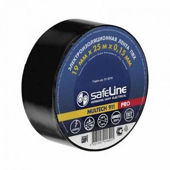 Изолента SAFELINE ПВХ 15/5 AUTO черная