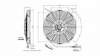 Вентилятор системы вентиляции прицепа-скотовоза Pezzaioli 255мм, 24В
