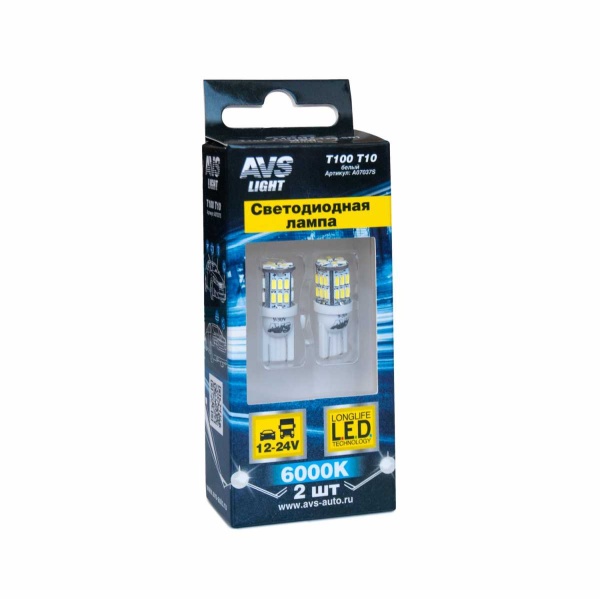 Светодиод Т10  T100 (W2.1x9.5D) 30SMD 3014 9-30V W5