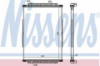 Радиатор охлаждения двигателя  968x689x40 без рамки]