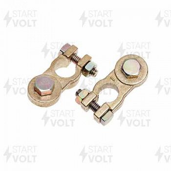 Клемма АКБ медь, болт, 10мм (к-т)