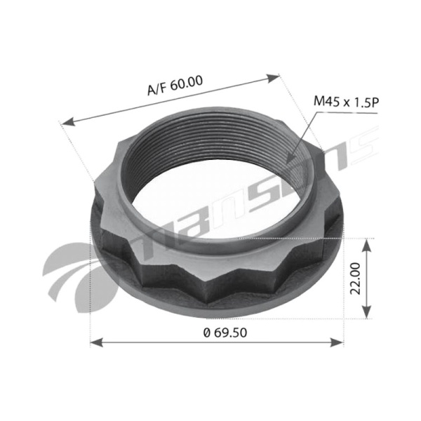 Гайка M55x1,5 хвостовика редуктора TGA/TGS/TGX + предыдущие модели