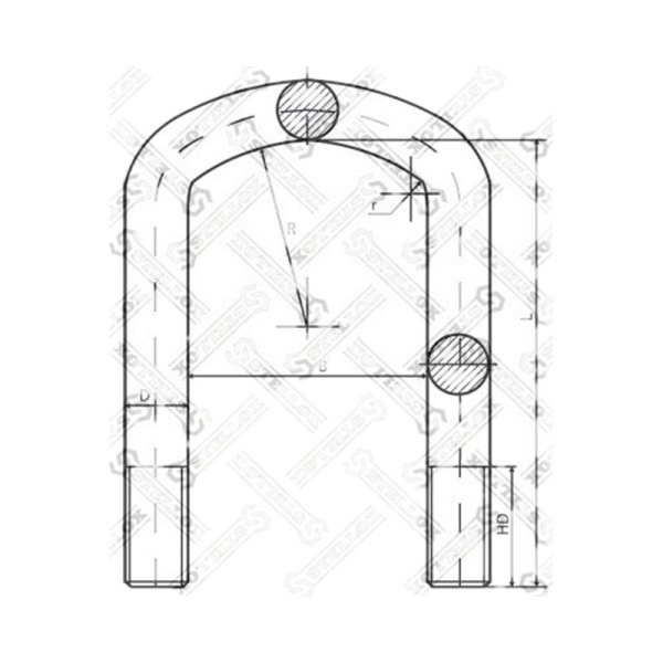Стремянка рессоры M24x3x320 с гайками БПВ 313844154