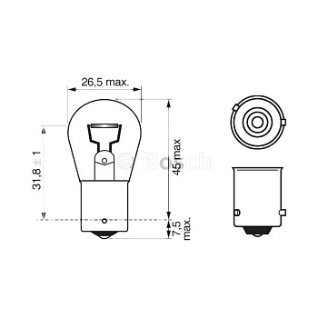 Лампа 24V PY21W BAU15s оранжевая Heavy Duty