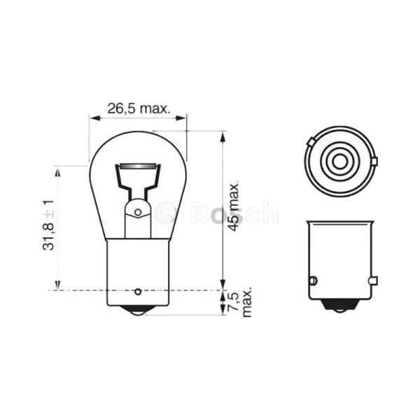 Лампа 24V PY21W BAU15s оранжевая Heavy Duty