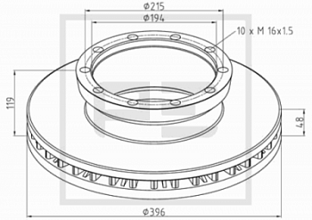 Диск тормозной 395x48x119 Setra