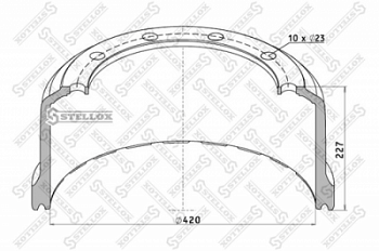 Барабан тормозной 420x194(180)x227 SAF SKRS 9042