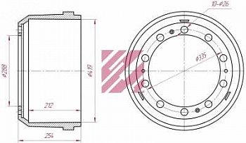 Барабан тормозной 419х211(203)x256 FRUE/SMB