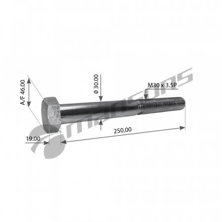 Болт M30x248x3.5 рессоры