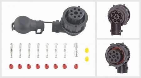Разъём угловой, 8 контактов, байонет MB