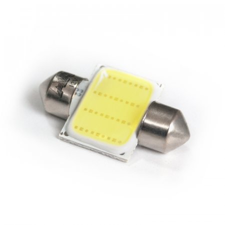 Светодиод Т11 12V SV035 (SV8.5/8) COB 12chip 31мм блистер 2шт (белый)