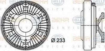 Вискомуфта привода вентилятора d=233mm MB Actros