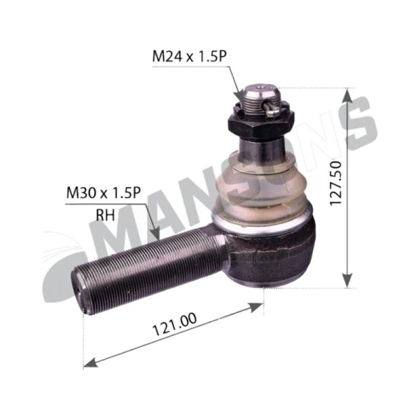 Наконечник рулевой тяги M30*1.5*27.1*125*70*M24 RHT MB/MAN