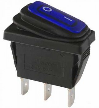 Выключатель герметичный с подсветкой 12B R-791 WL 3C СИНИЙ