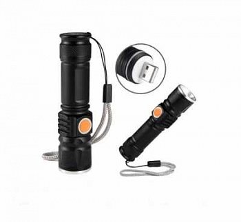 Фонарь FOCUSray с зарядом USB, 955 ZOOM 1x 18650 1200 mAh