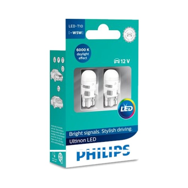 Светодиод W5W 12V Ultinon LED 6000K X2 T10