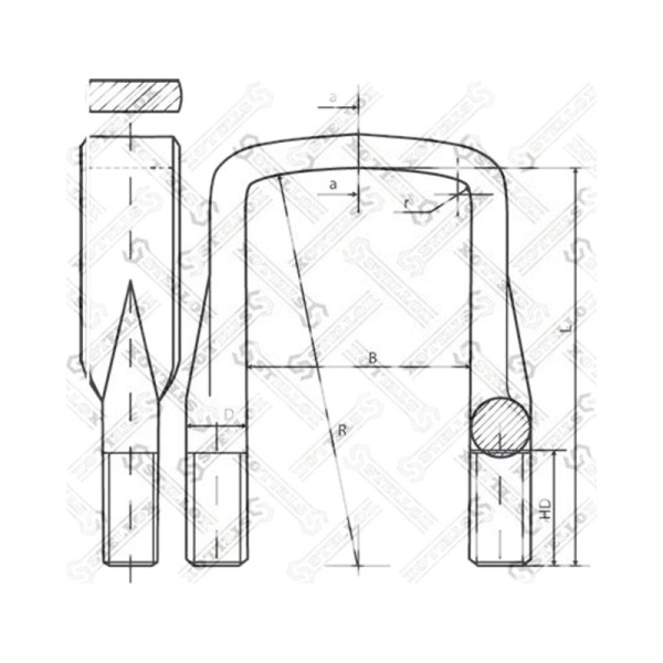 Стремянка рессоры M20x82x1.5x220/60 с гайками DAF