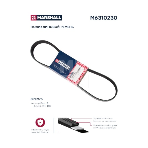 Ремень поликлиновой  8PK 975