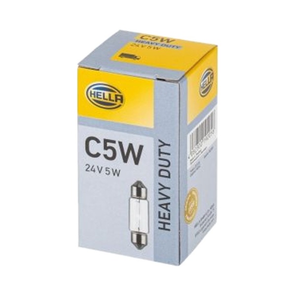 Лампа 24V C5W 5W салона, подсветки номера  HELLA 38мм