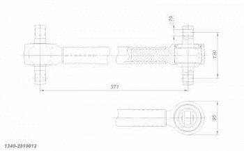 Тяга реактивная продольная L=571 MAN F90/F2000/M90/M2000/TGA