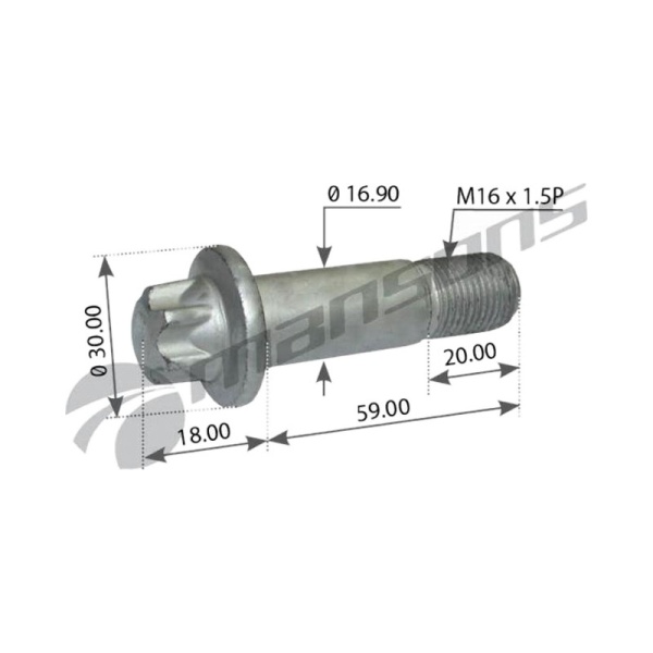 Болт крепления суппорта M 16 x 1,5 x 57 (ROTOS)