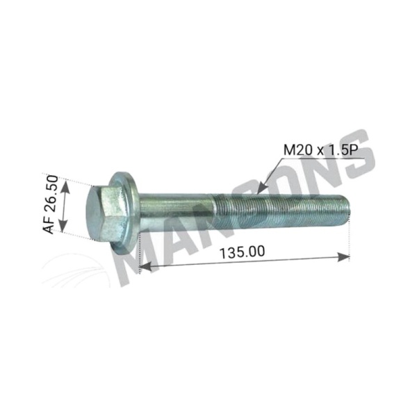 Палец перед рессоры 20x1.5x135 IVECO