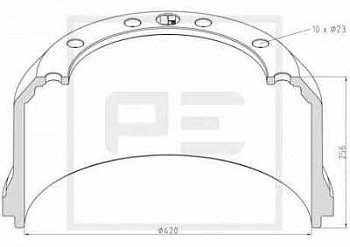Барабан тормозной 420x211(200)x256 SAF