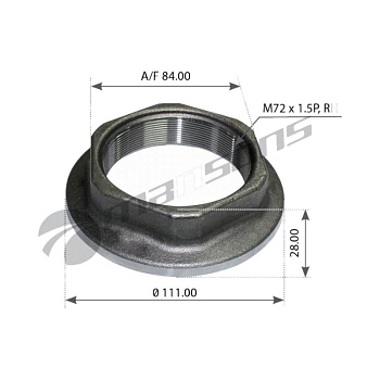 Гайка M72x1.5 SW85  ступицы прав. SAF SK RB 9019/22