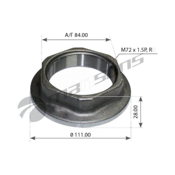 Гайка M72x1.5 SW85  ступицы прав. SAF SK RB 9019/22