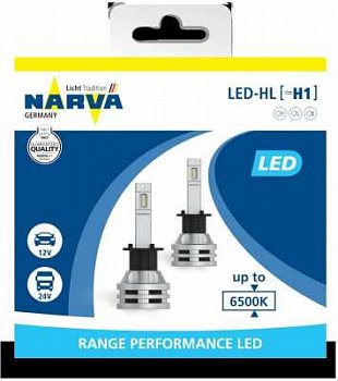 Светодиод H1 12/24V 6500K NARVA RangePerformance LED (к-т 2шт.)