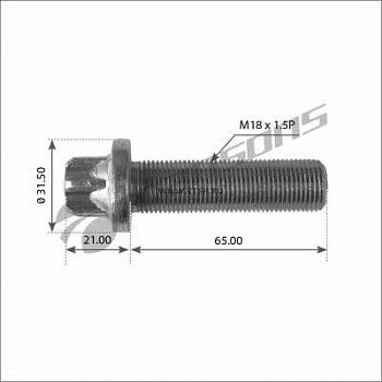 Болт М18*1,5*65 крепления торм диска SAF  SKRB 9022KK